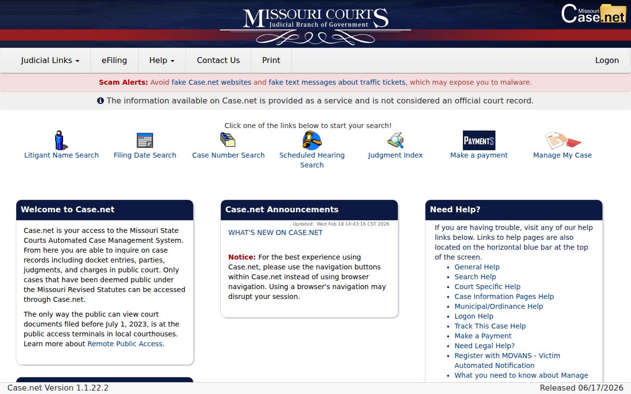 Grundy County criminal court case search in Missouri Case.net