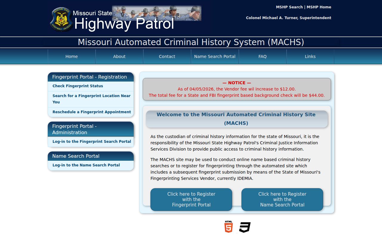 Grundy County criminal history MACHS records search gateway