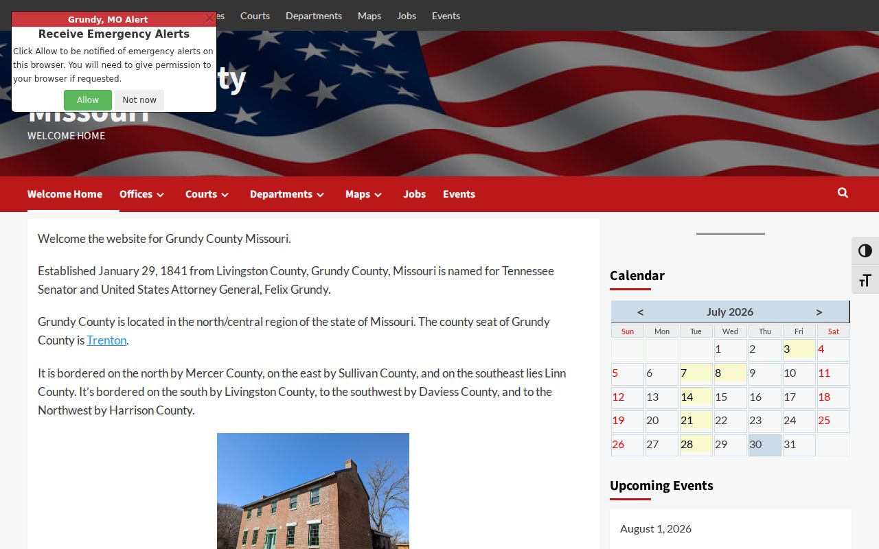 Grundy County criminal history official county government records page