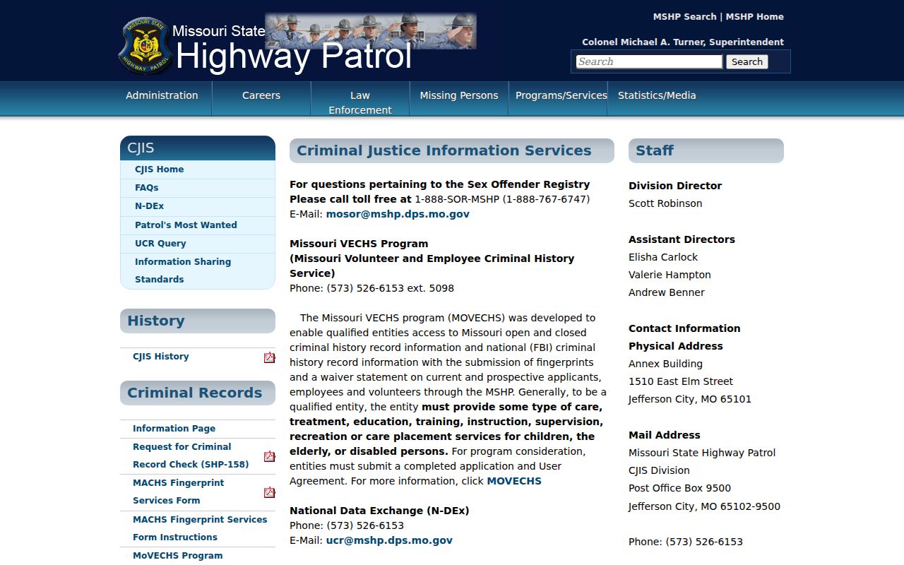 Grundy County criminal history MSHP record correction and check guidance